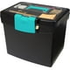 Storex boîte de rangement pour fichiers, avec couvercle de rangement xl, noir/bleu sarcelle, lot de 2 – image 2 sur 3