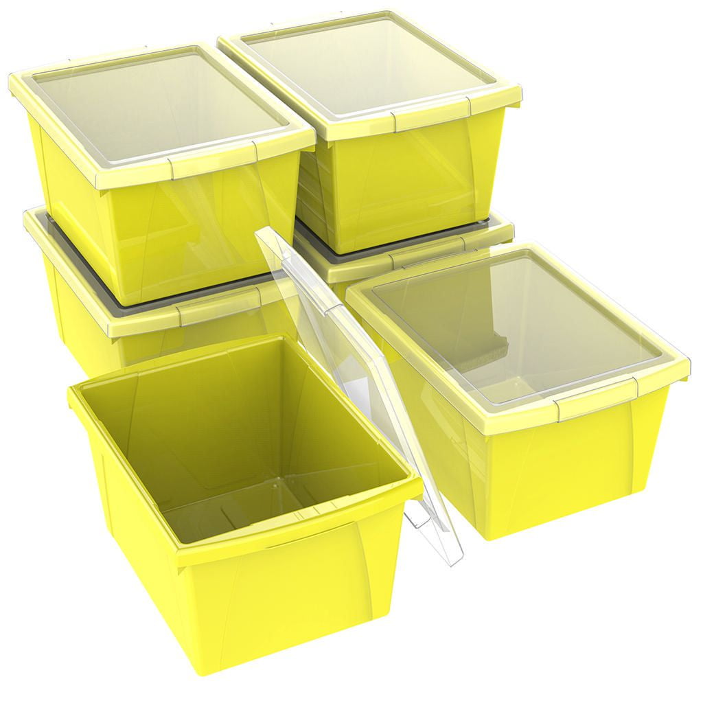 Storex 4Gallon &15L Classroom Storage Bin+Lid /Yellow (6 units/pack