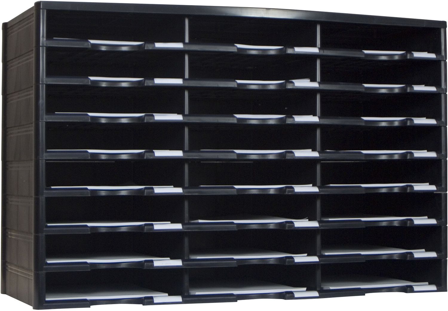 Storex Modular 12-Compartment Literature Organizer, Black