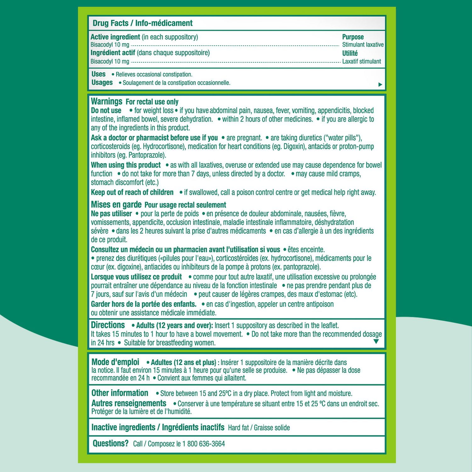 Dulcolax 10 MG Suppositories - Bisacodyl Active Ingredient - Effective Relief of Occasional Constipation - Relief Within 15-60 Minutes - Suitable for Children 12 Years & Older, Adults and Breastf