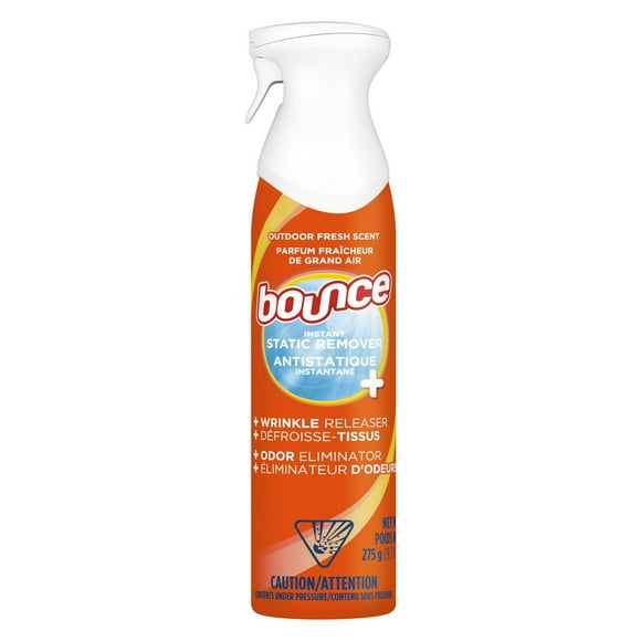 Bounce Rapid Touch Up 3 in 1 Static Remover Spray, Wrinkle Releaser, and Fabric Refreshing Odor Eliminator, Fresh Scent 275ml, Bounce Fresh Scent