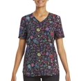 thumbnail image 1 of Sanrio Women's Neon Hello Kitty V-Neck Print Scrub Top, 1 of 5