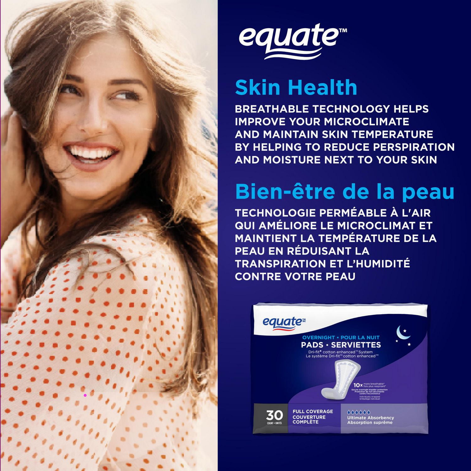 Equate Full Coverage Overnight Pads