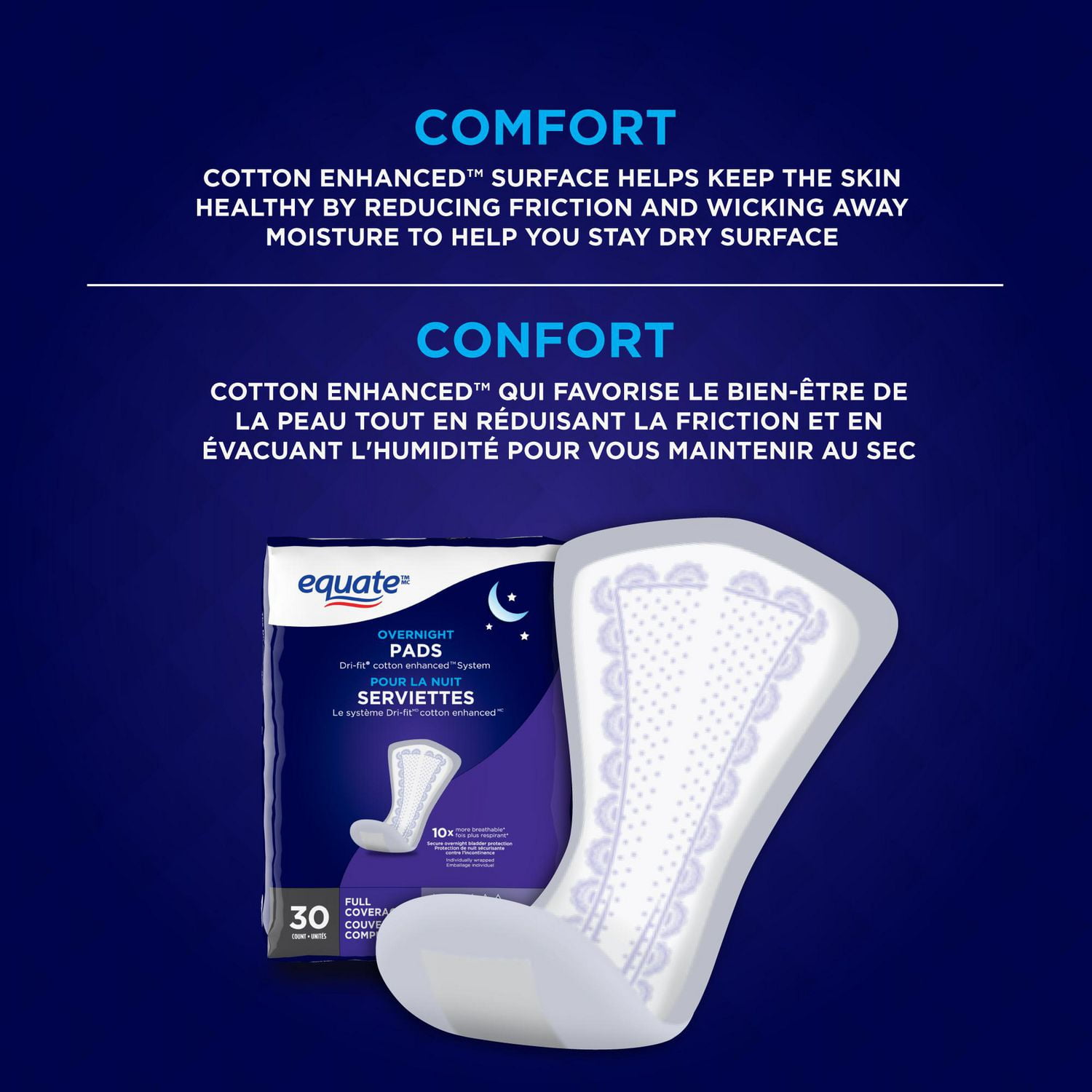 Equate Full Coverage Overnight Pads