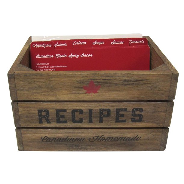 Canadiana Wood Recipe Box Walmart.ca