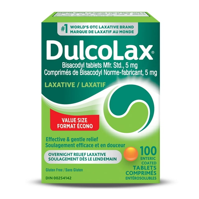 Dulcolax 5 mg Stimulant Laxative Tablets 100 CT - Bisacodyl – Stimulates the Bowels – Occasional Constipation Relief for Adults in 6-12 Hours - Suitable for Children Over 6 Years & Older, Adults and B