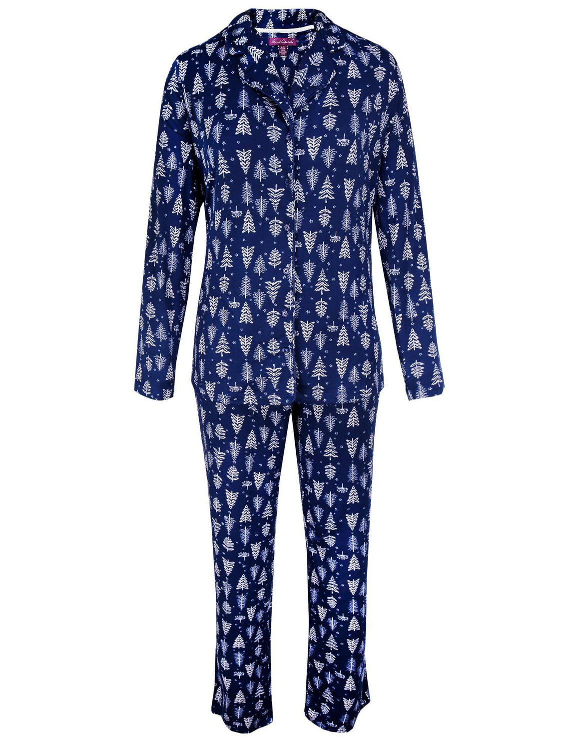 Ladies Plus Size Knit Two Piece Pajama Set 