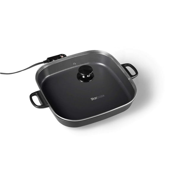 Starbasix Electric Skillet - 12" x 12", Ceramic Coating