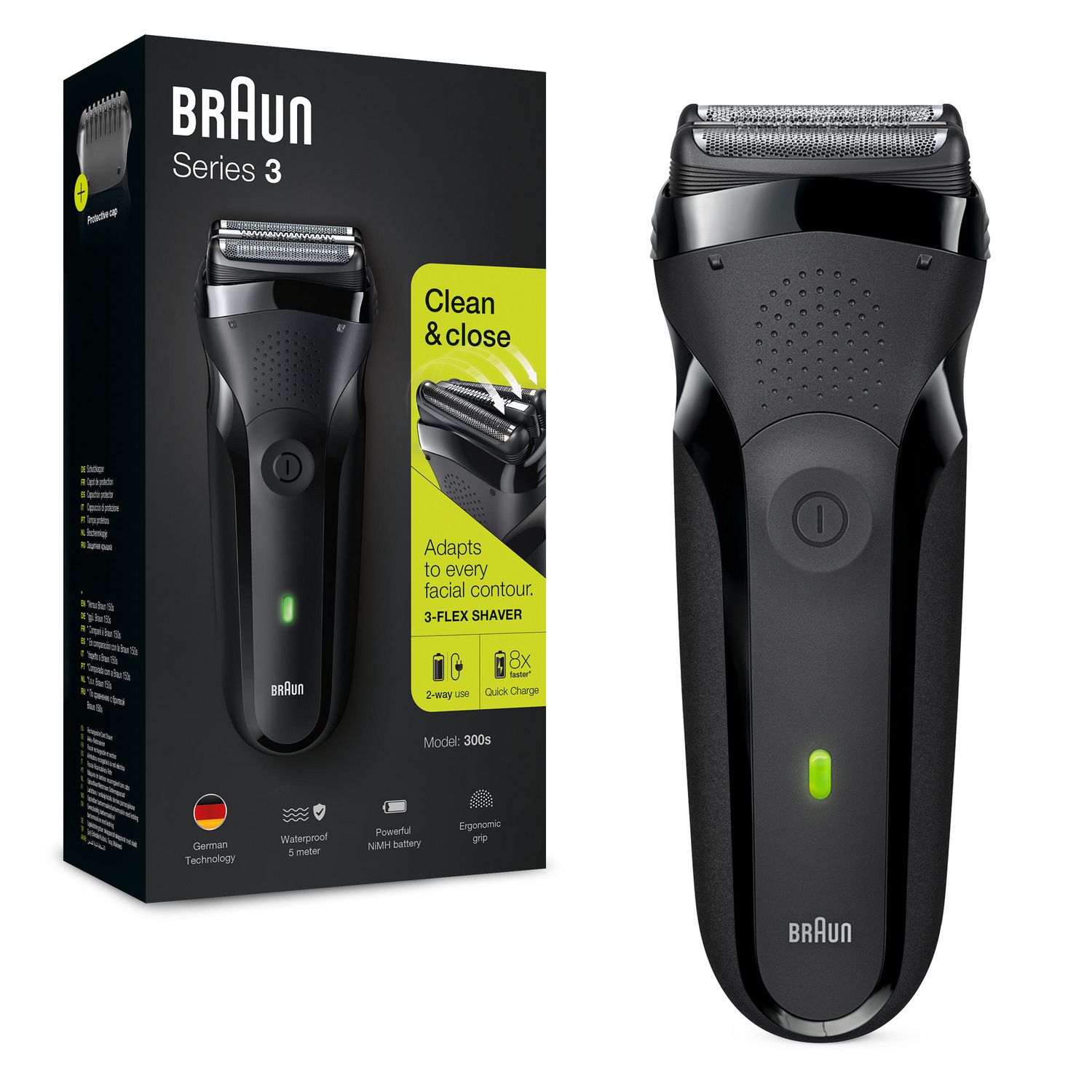 CT 1 Shaver, Electric 3 black, 300s Rechargeable Braun Series