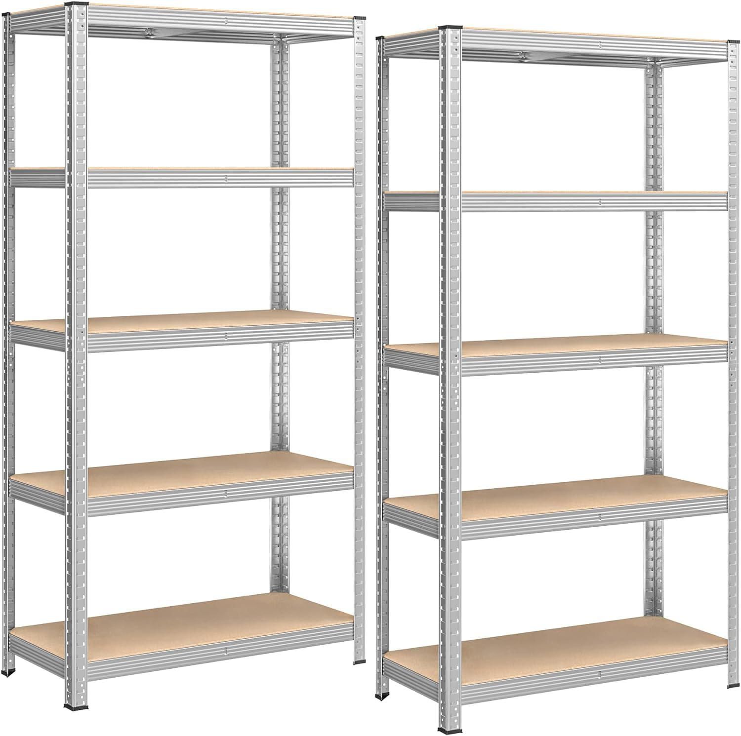 Boutique Home Pack of Two 5 Tier Heavy Duty Steel Shelving Storage