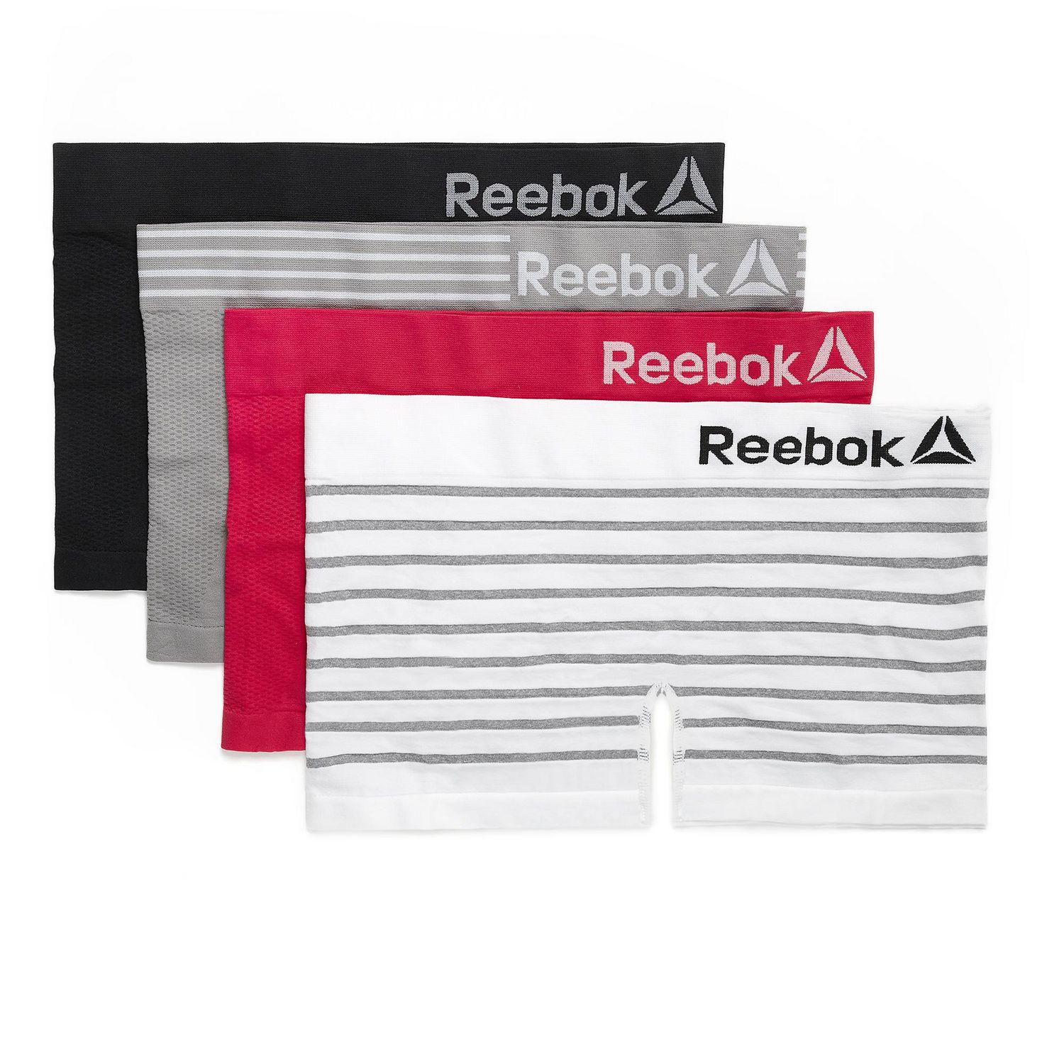  Reebok Girls' Underwear – Seamless Boyshort Panties (4 Pack),  Size 6-7, Black: Clothing, Shoes & Jewelry
