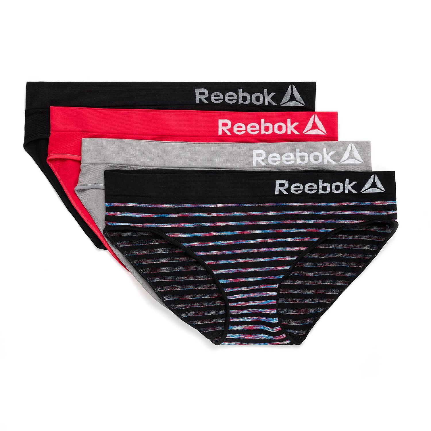 Reebok Performance Training 4 Pack Seamless Thongs. Size Lg. Multi