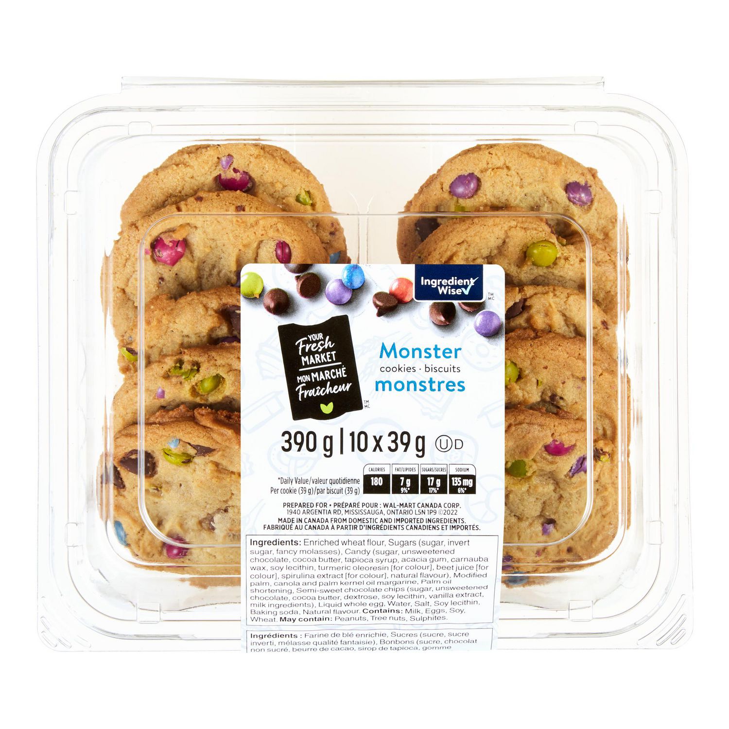 Your Fresh Market Monster Cookies, 10 cookies, 390 g - Walmart.ca