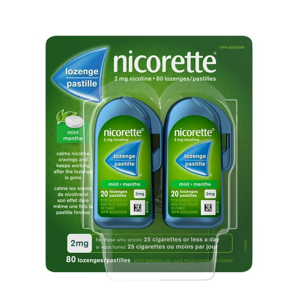 Nicorette Nicotine Lozenges, Quit Smoking Aid, Mint, 2mg, 80 Count