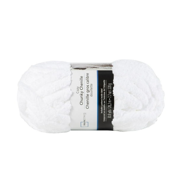 MAINSTAYS Chunky chenille yarn White, Chunky chenille yarn Walmart.ca
