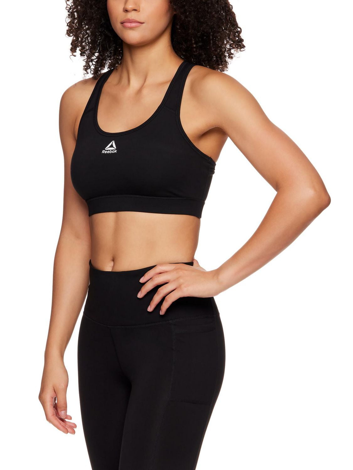 Reebok Women's Stronger Sports Bra with Mesh Panel and Removable Cups
