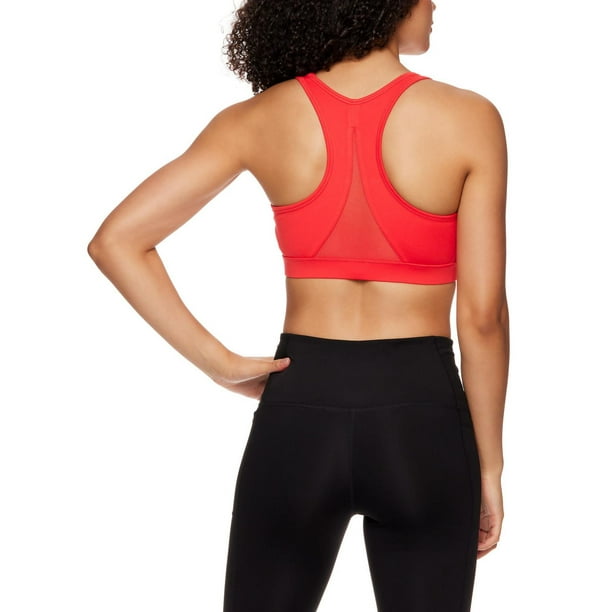 Reebok Women's Stronger Sports Bra with Mesh Panel and
