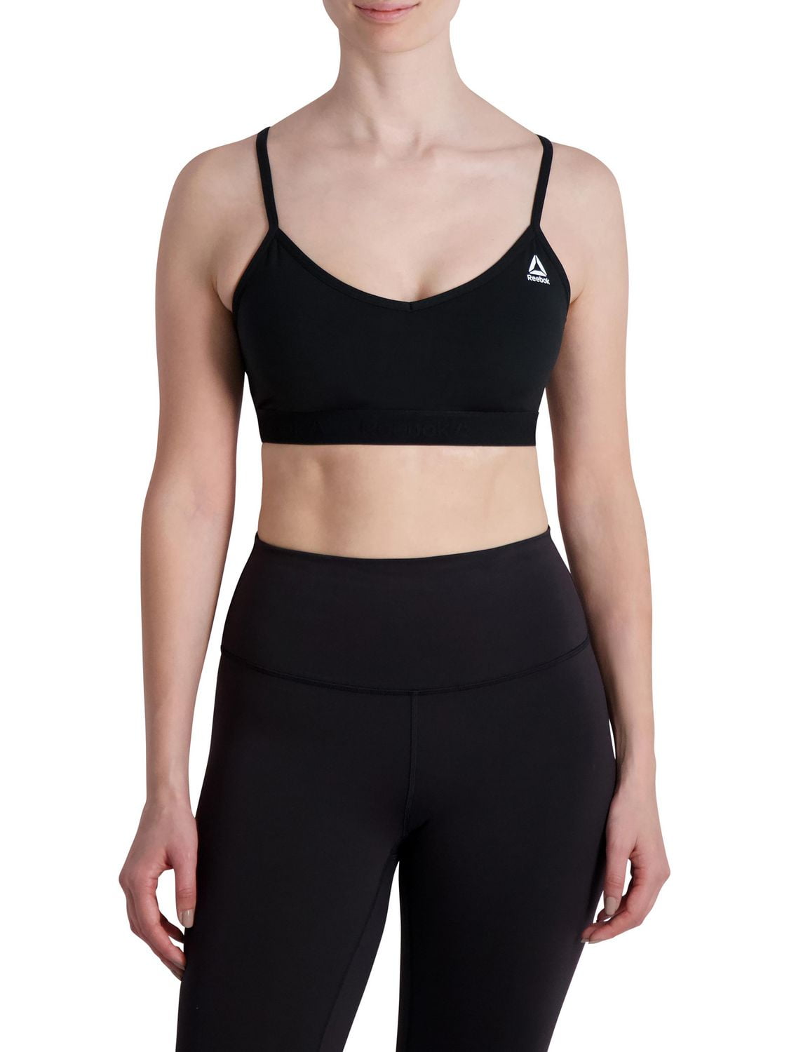 Reebok Women's Everyday Racerback Sports Bra with Mesh Panel and Removable Cups