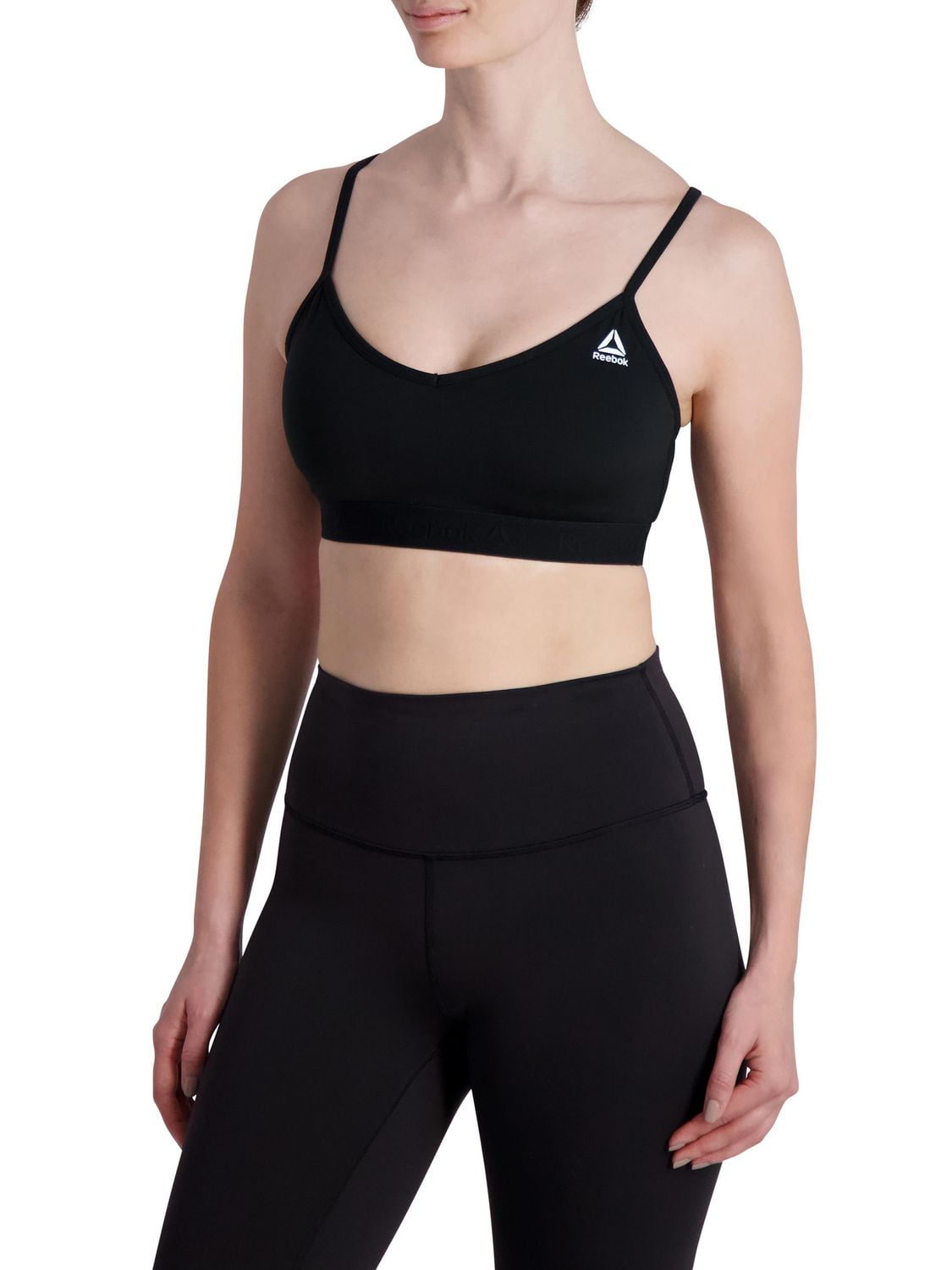 Reebok Everyday Racerback Soutien-gorge de sport pour femme avec empiècement en maille et bonnets amovibles