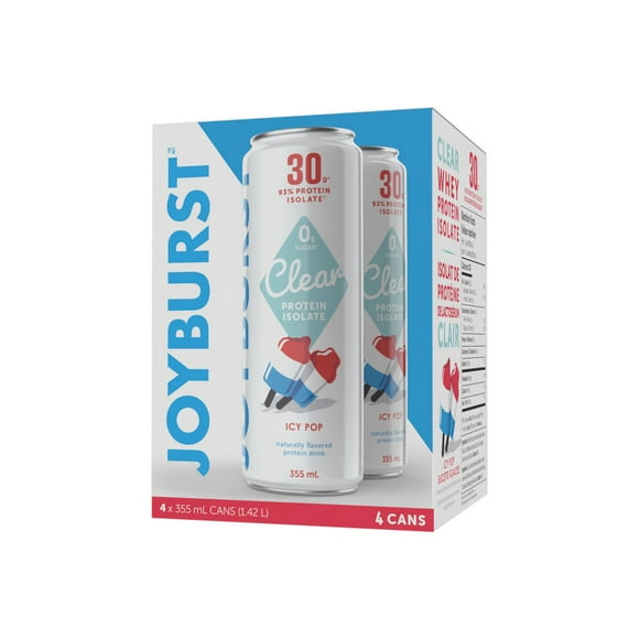Joyburst Isolat de Protéine de Lactosérum Clair, Sucette Glaceé, 4 x 355mL
