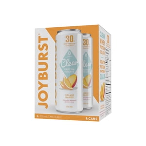 Joyburst Boisson d'isolat de protéines claires, mangue orange, 4 x 355mL