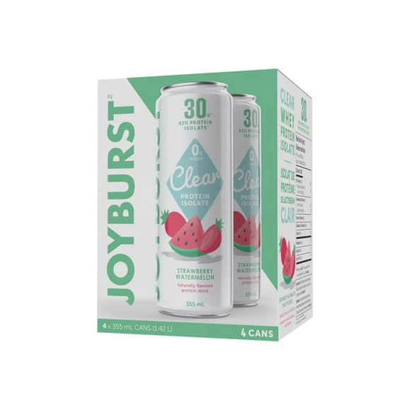 Joyburst Isolat de Protéine de Lactosérum Clair, Fraise Pastèque, 4 x 355mL
