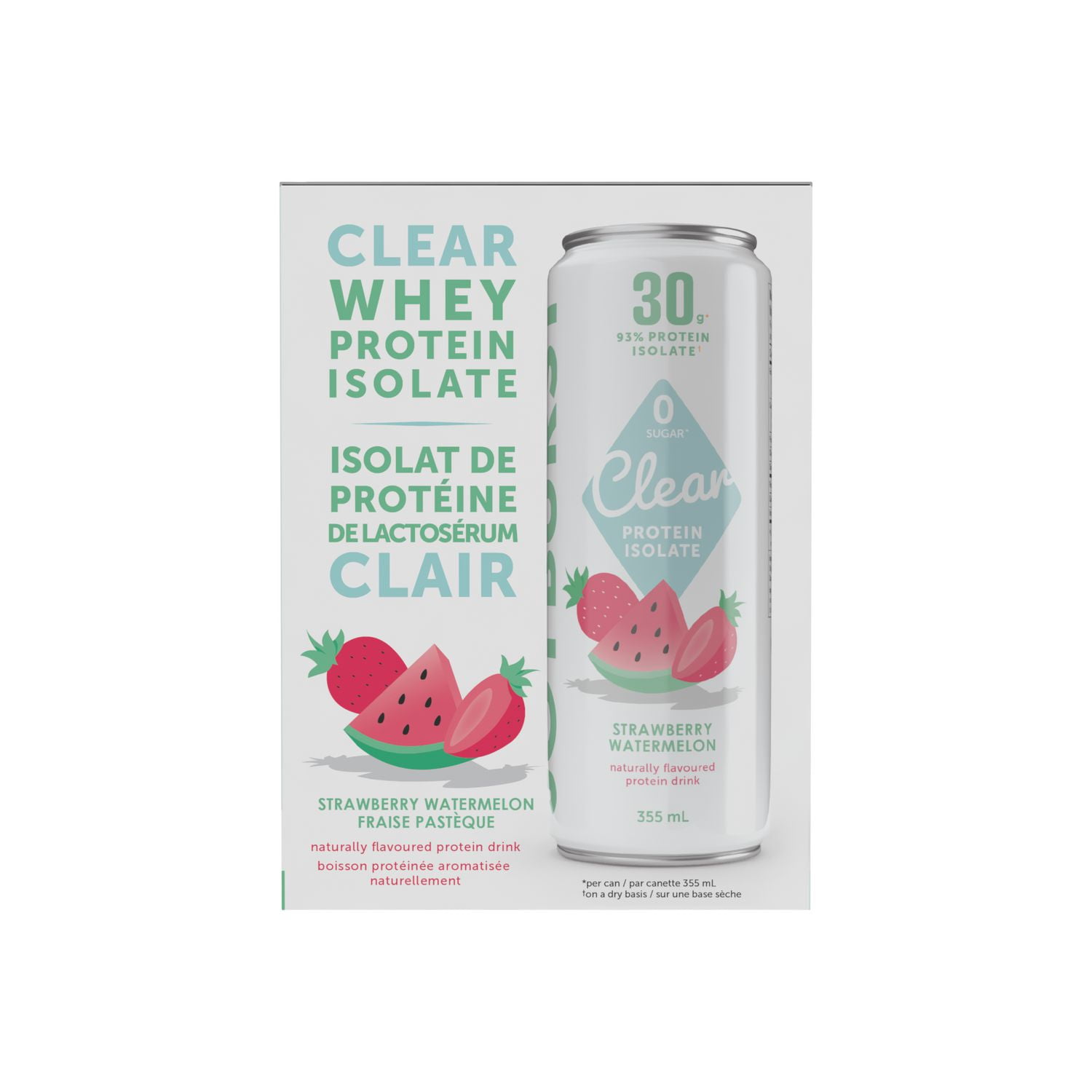 Joyburst Clear Protein Isolate Drink, Strawberry Watermelon, 4 x 355mL