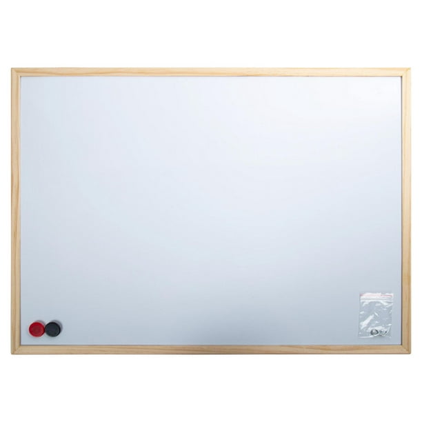 Tableau Blanc Magnétique de 24 x 35 Po, Cadre en Aluminium, Fixe
