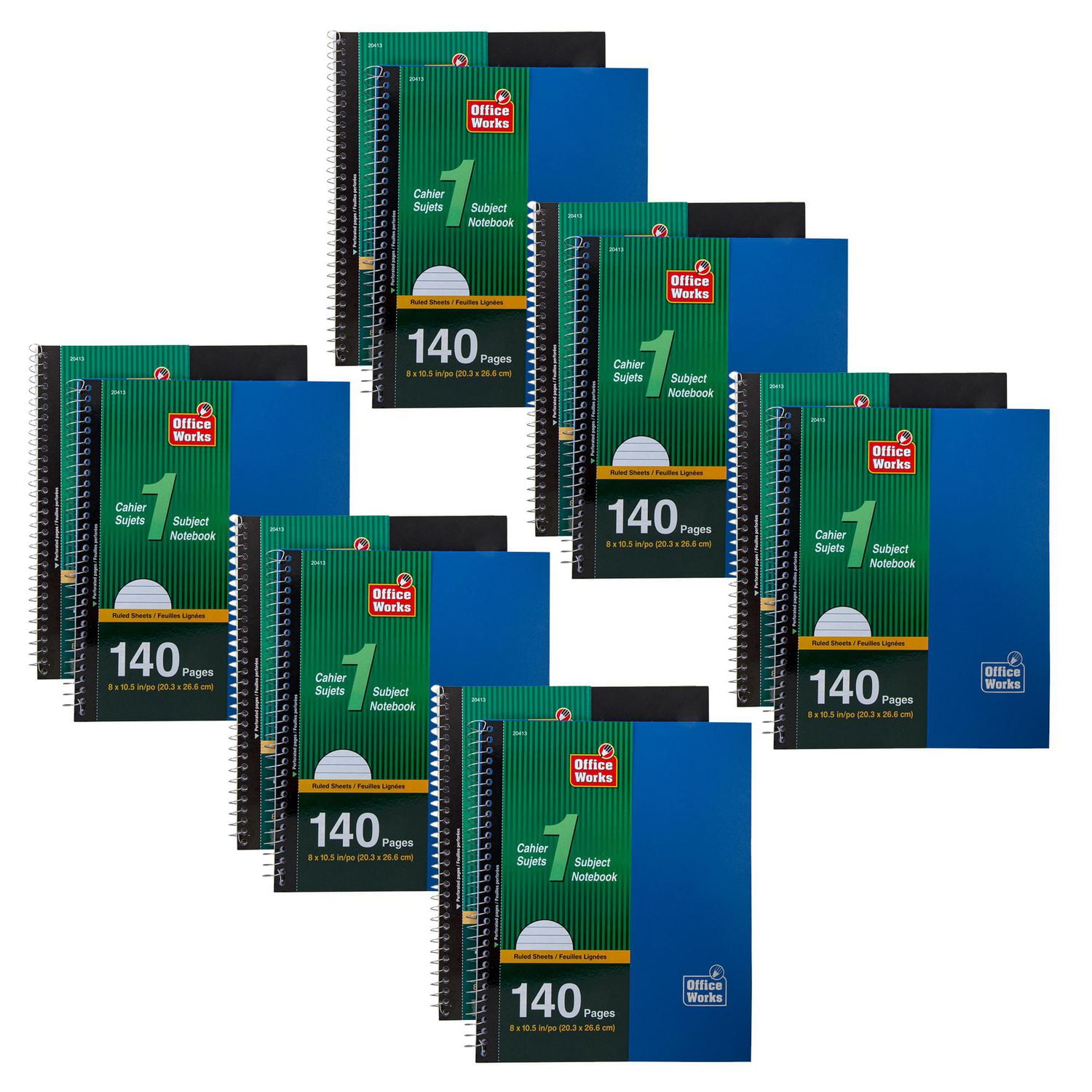 Office Works 140Page Spiral Plastic Cover Notebook Set Walmart Canada