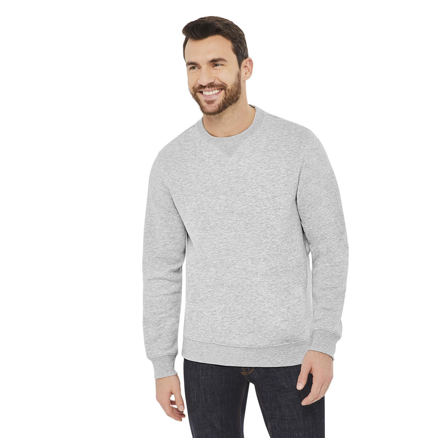 New Mens size 3XL 54-56 Gray  George Crew-Neck Sweater Long Sleeves