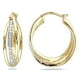 Boucles d'oreilles anneaux Miadora avec 0.20 carat de diamants en argent sterling plaqué jaune – image 1 sur 1