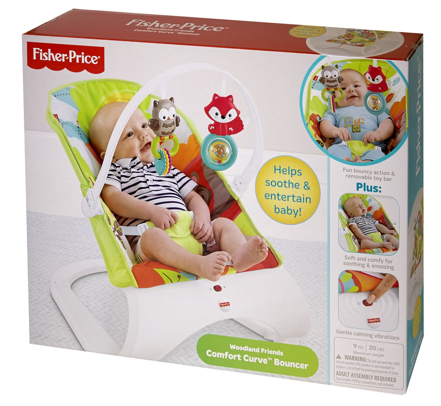 Fisher price woodland friends comfort curve bouncer on sale