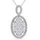 Pendentif ovale Miabella avec 0.68 carat de saphir blanc synthétique et accent de diamants en argent sterling, 18" – image 1 sur 1