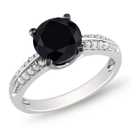 Asteria 3 Carat T.G.W. Black and White Cubic Zirconia Sterling Silver ...