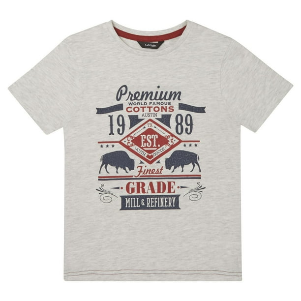 T-shirt en coton de qualité supérieure George British Design pour garçons