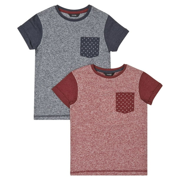 Paq. de 2 t-shirts George British Design pour garçons