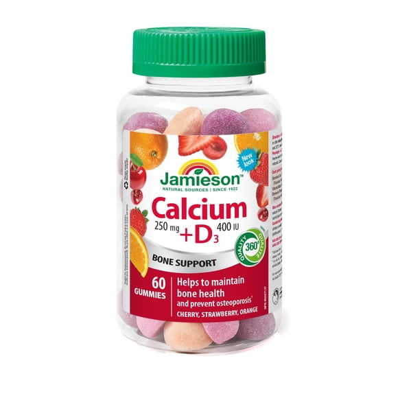Jamieson Calcium Gummies with Vitamin D3, 60 Count