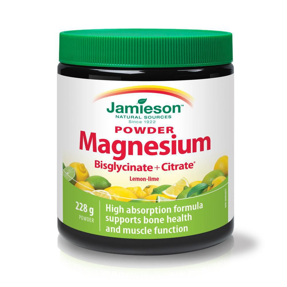 Jamieson Magnesium Bisglycinate Plus Citrate Powder LemonLime