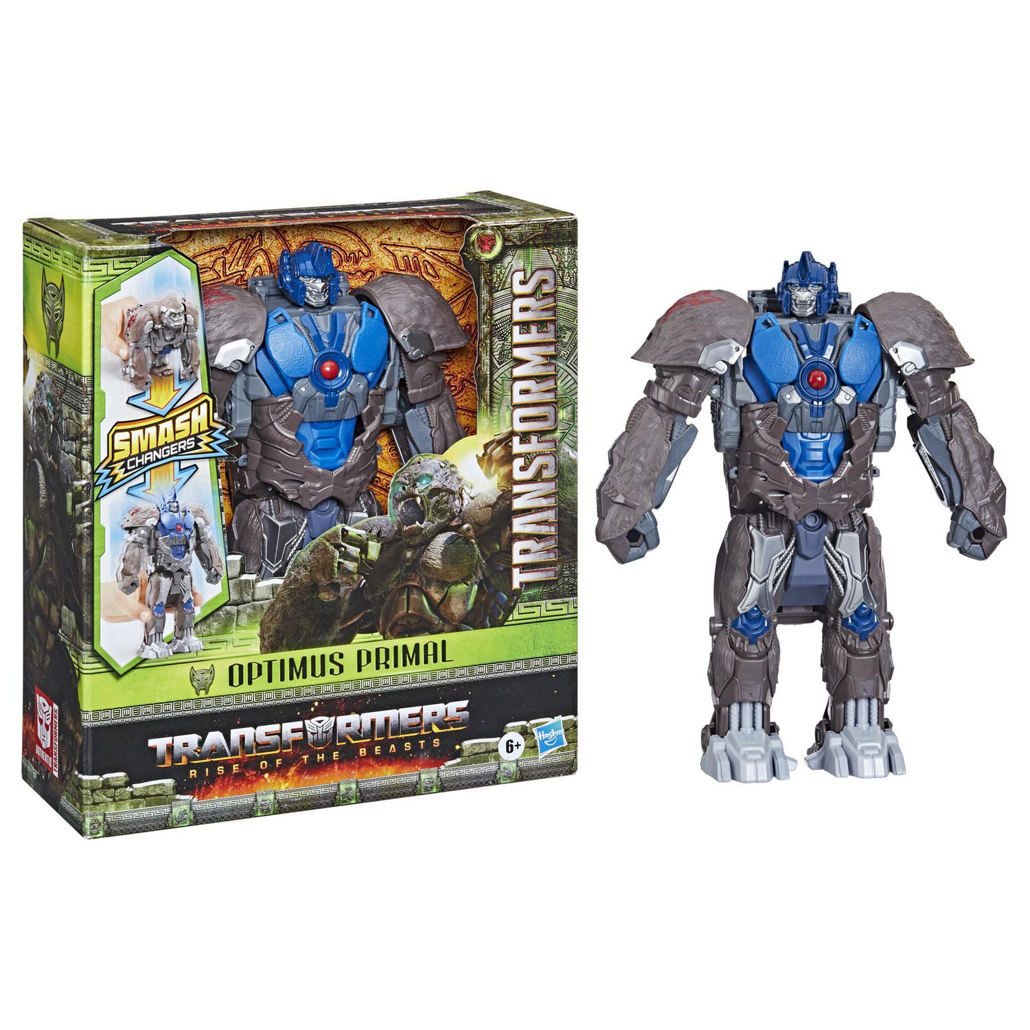 Transformers Toys Transformers: Rise of the Beasts Movie, Smash Changer Optimus  Primal Action Figure - Ages 6 and up, 9-inch 
