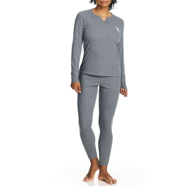 U.S. Polo Assn. Women's Ribbed Henley Long Underwear Thermal Set *Online Exclusive