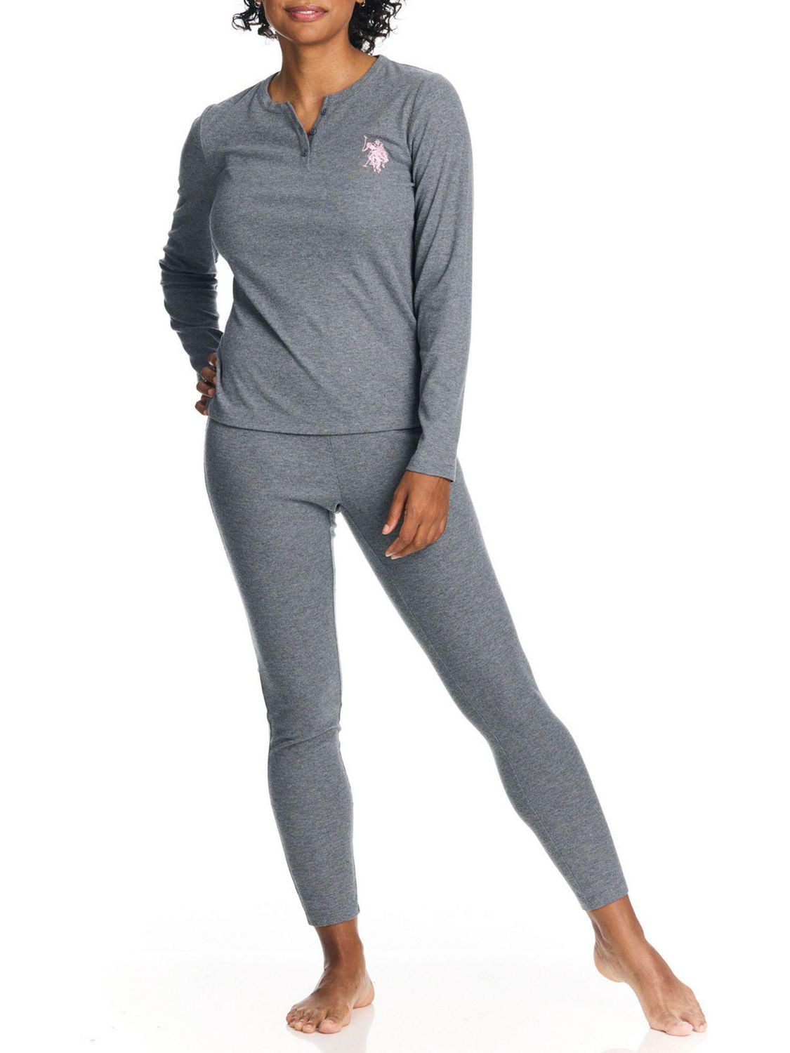 U.S. Polo Assn. Women's Ribbed Henley Long Underwear Thermal Set *On-Line Exclusive