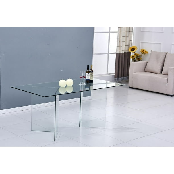 Topline Home Furnishings All Glass Dining Table Walmart.ca