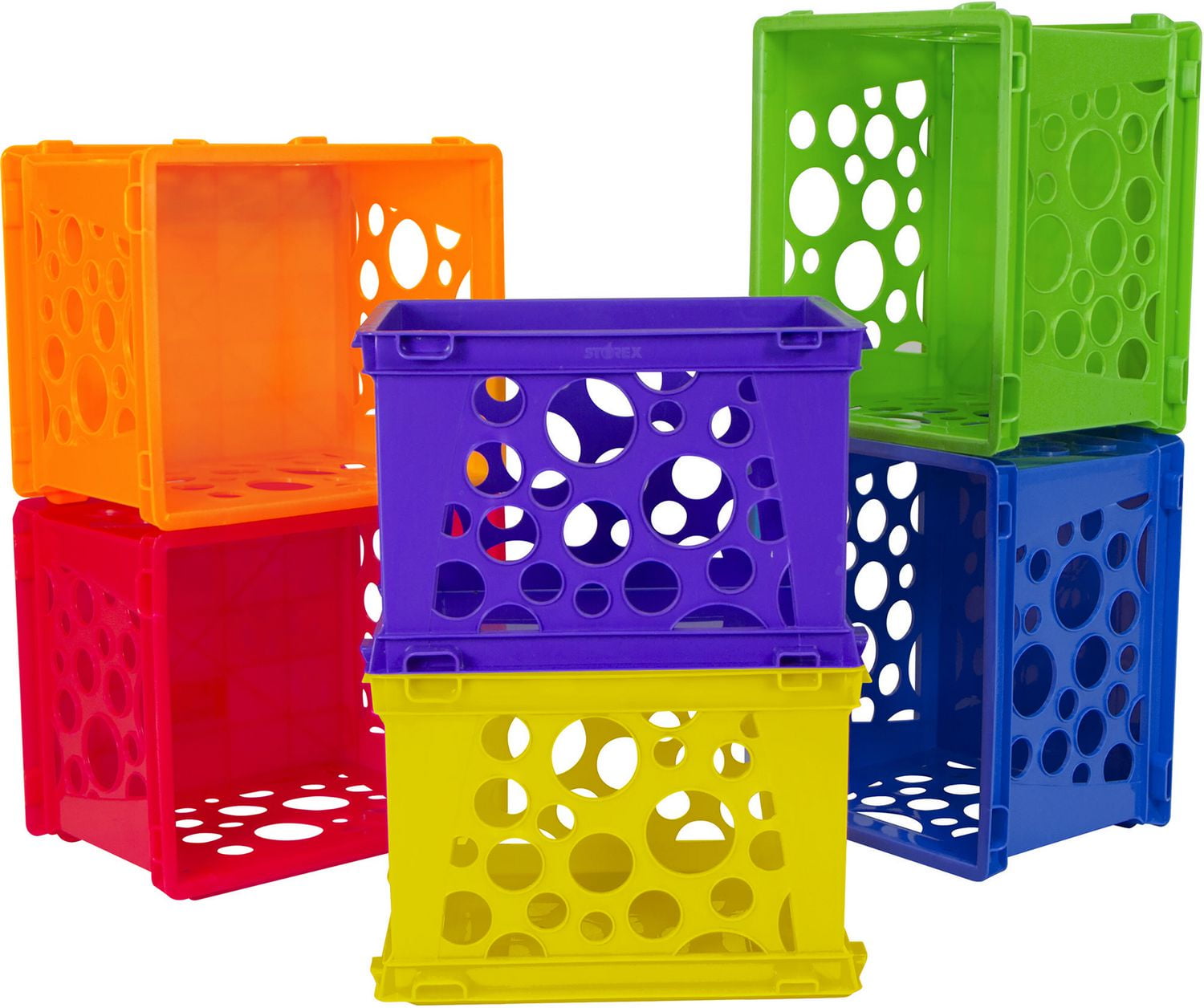 Storex Mini Crate / Assorted Classroom Colors (12 units/pack) Walmart