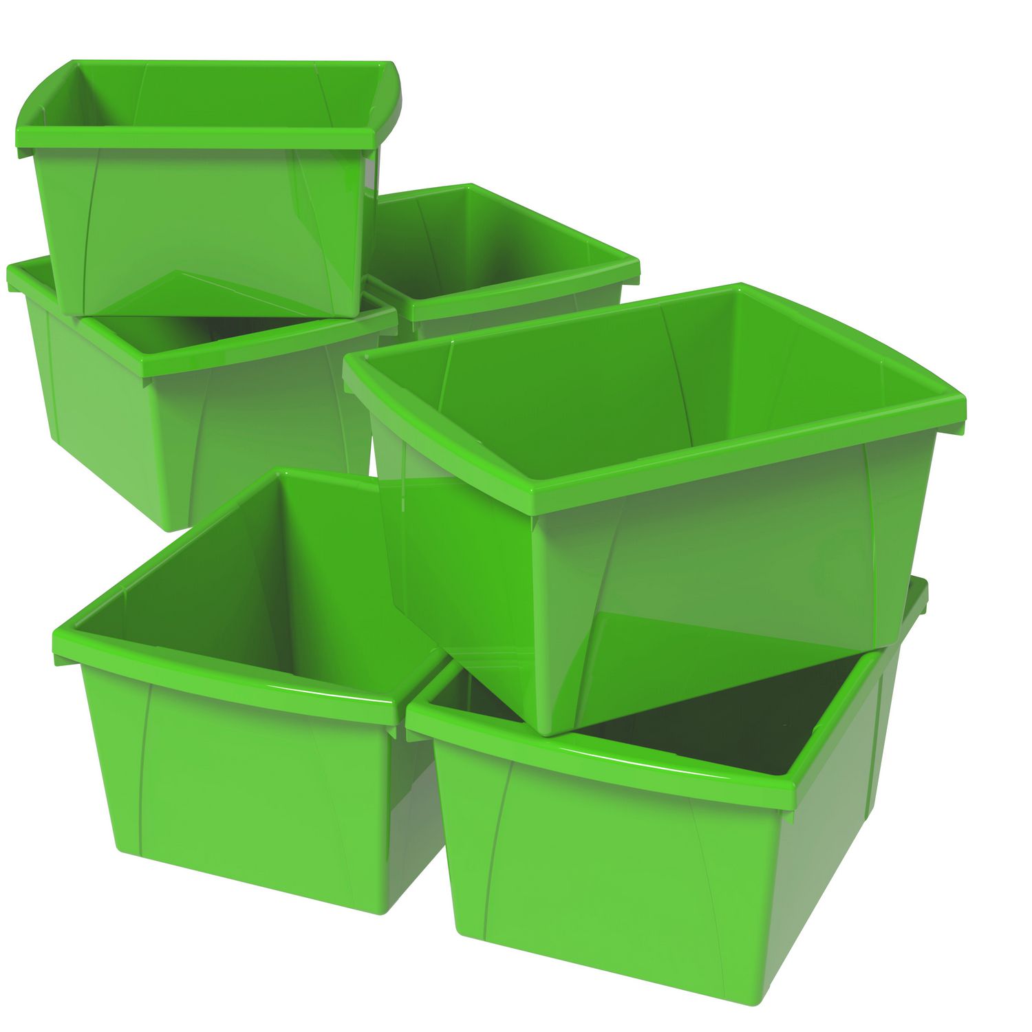 Storex 4 Gallon &15L Classroom Storage Bin / Green (6 units/pack