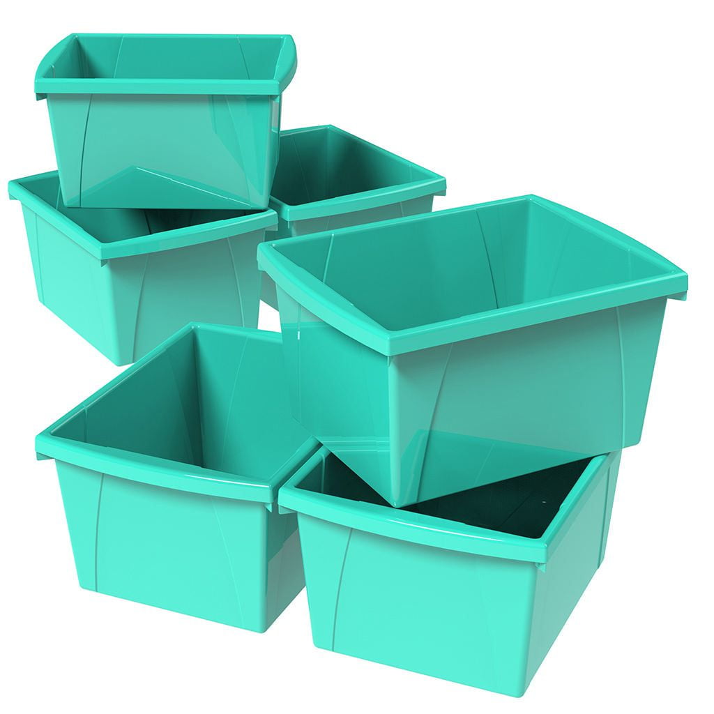 Storex 4 Gallon &15L Classroom Storage Bin /Teal (6 units/pack