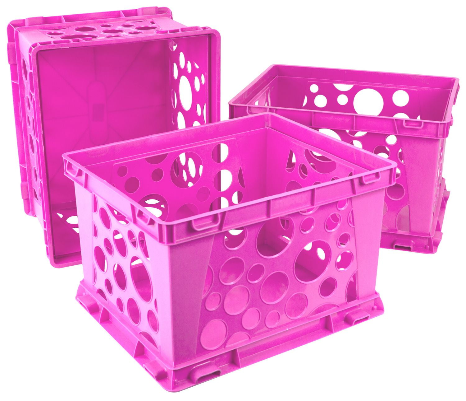 Storex Mini Crate, Neon Pink (case of 3) Walmart Canada