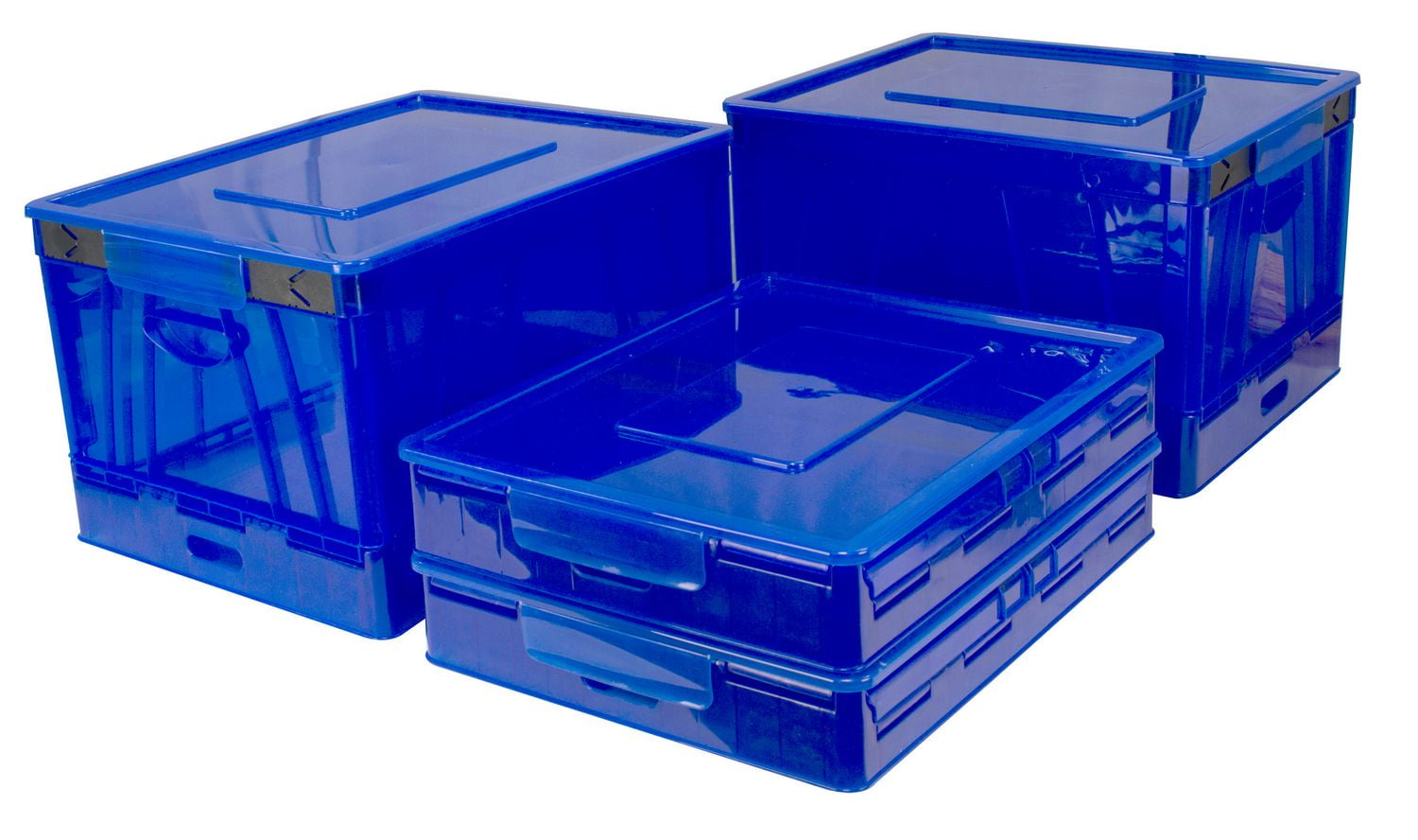 Storex Folding Storage Cube with Lid, Blue, 4Pack Walmart Canada