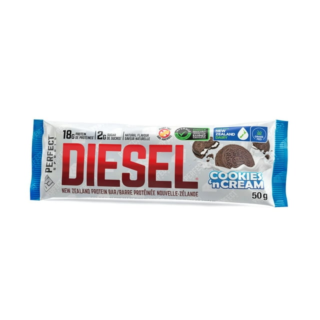 DIESEL New Zealand Protein Bar, Cookies n' Cream 50g/bar