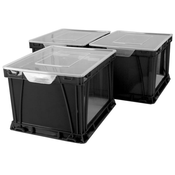 Storex Cube de stockage et de Classement, Noir (3 unités/paquet)