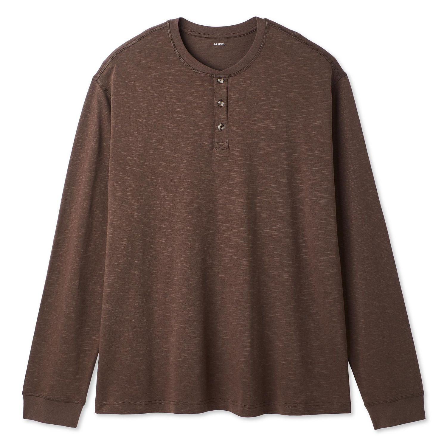 George Big Men's Long Sleeve Henley Tee
